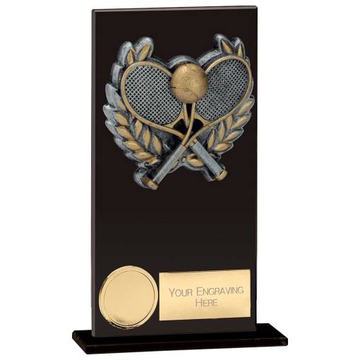 Euphoria Hero Tennis Glass Award Jet Black 160mm CR19191C