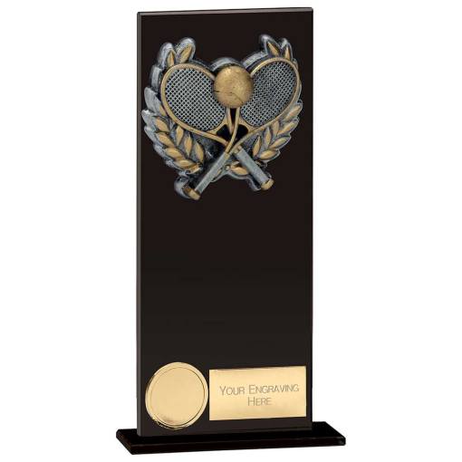 Euphoria Hero Tennis Glass Award Jet Black 200mm CR19191E