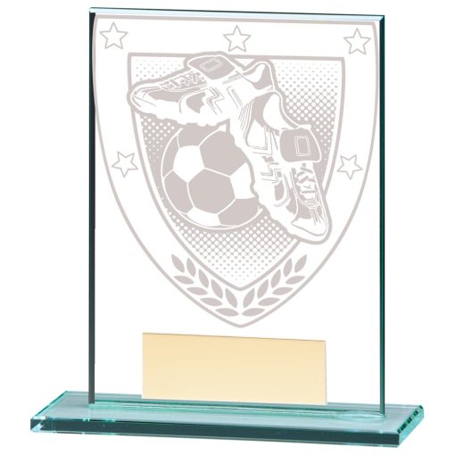 Millennium Football Boot & Ball Jade Glass Award 110mm CR20377A