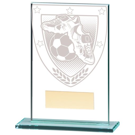Millennium Football Boot & Ball Jade Glass Award 125mm CR20377B