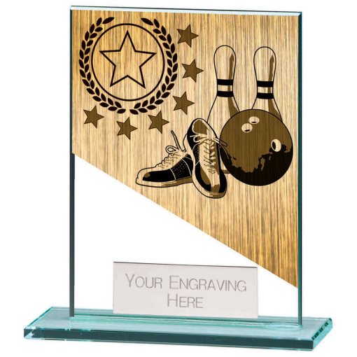 Mustang Ten Pin Bowling Jade Glass Award 110mm CR22221B