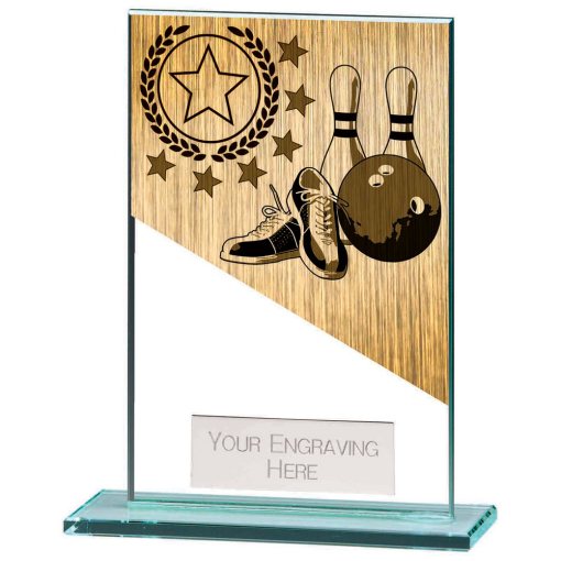 Mustang Ten Pin Bowling Jade Glass Award 125mm CR22221C
