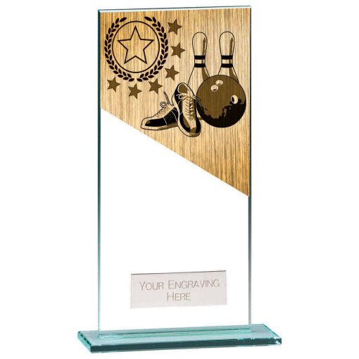 Mustang Ten Pin Bowling Jade Glass Award 180mm CR22221F