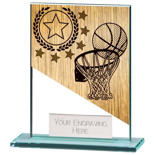 Mustang Basketball Jade Glass Award 110mm CR22222B