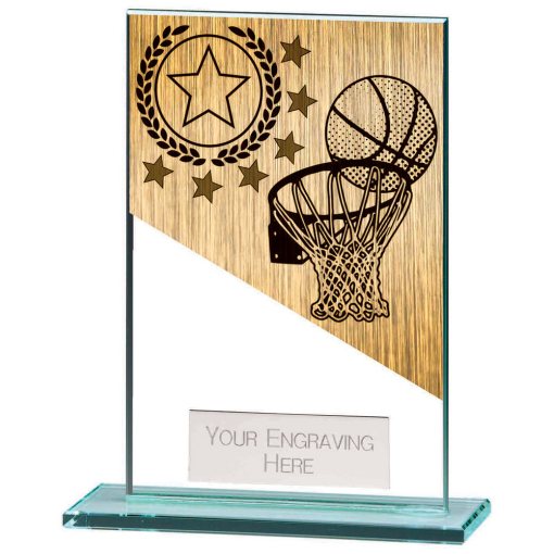 Mustang Basketball Jade Glass Award 125mm CR22222C