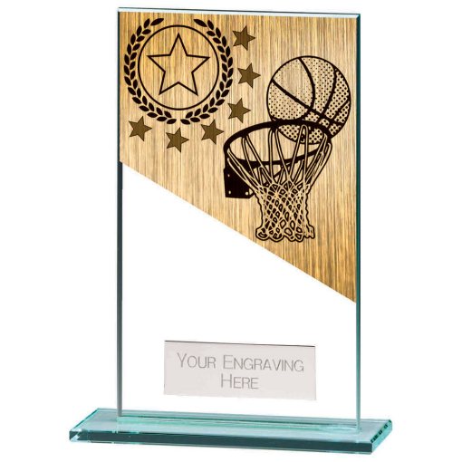 Mustang Basketball Jade Glass Award 140mm CR22222D