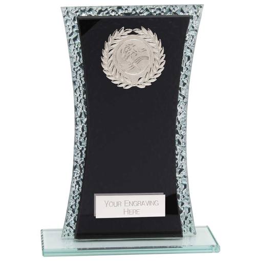 Eternal Multisport Glass Award Black & Cracked Silver 200mm CR24592C