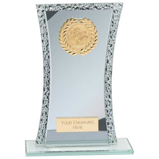 Eternal Multisport Glass Award Blue & Cracked Silver 200mm CR24593C