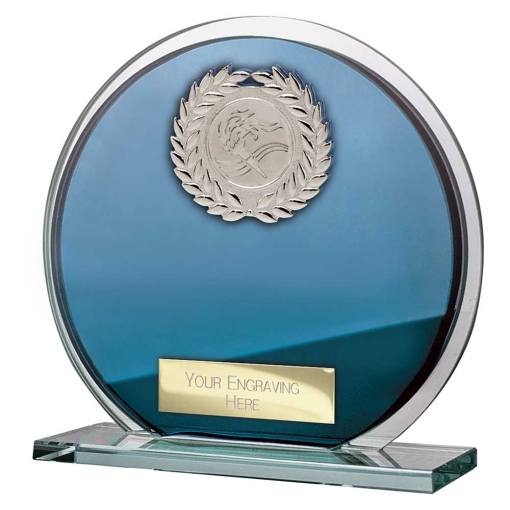 Seismic Multisport Circle Plaque Blue & Silver 125mm CR26572B