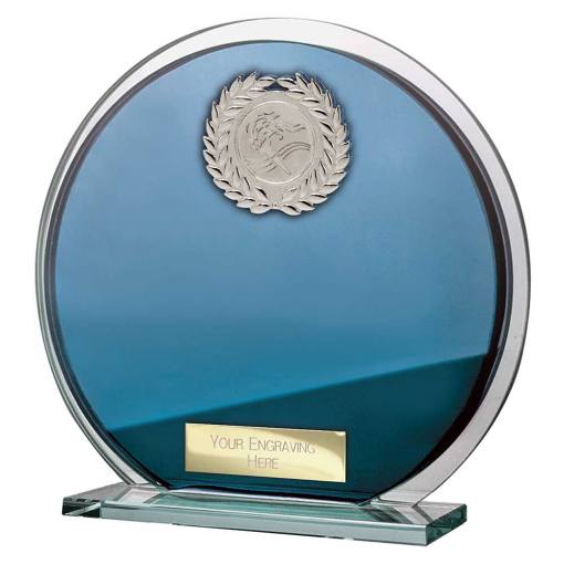 Seismic Multisport Circle Plaque Blue & Silver 145mm CR26572C