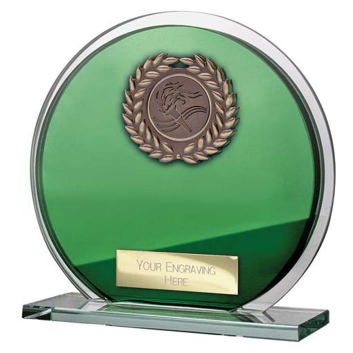 Seismic Multisport Circle Plaque Green & Silver 125mm CR26573B