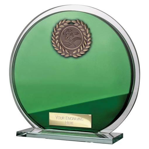 Seismic Multisport Circle Plaque Green & Silver 145mm CR26573C