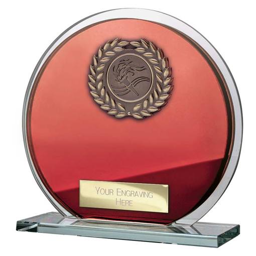 Seismic Multisport Circle Plaque Red & Silver 125mm CR26574B