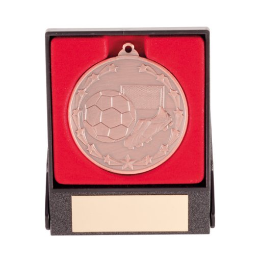 Starboot Economy Football Medal & Box Bronze 50mm MB1393B