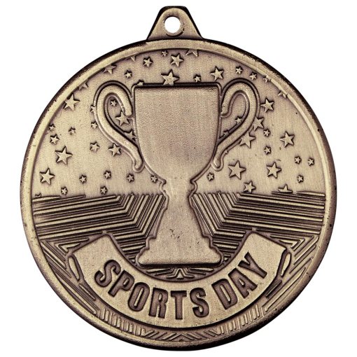 Cascade Sports Day Iron Medal Antique Gold 50mm MM19166G