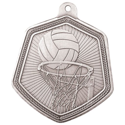 Falcon Netball Medal Silver 65mm MM22097S