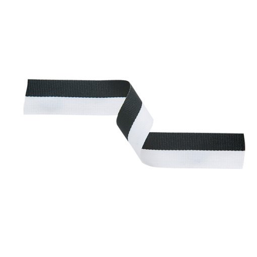 Medal Ribbon Black & White 395x22mm MR1