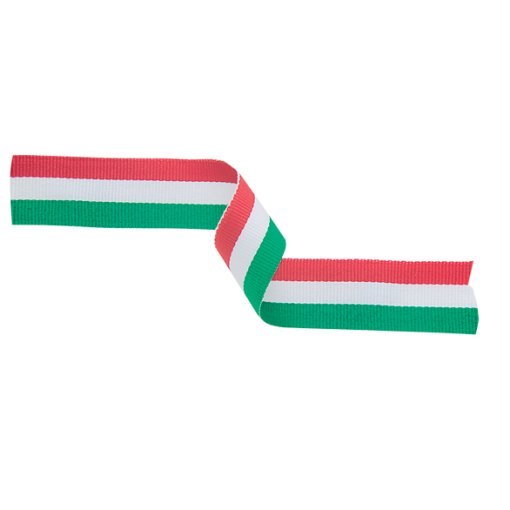 Medal Ribbon Green, White & Red 395x22mm MR15