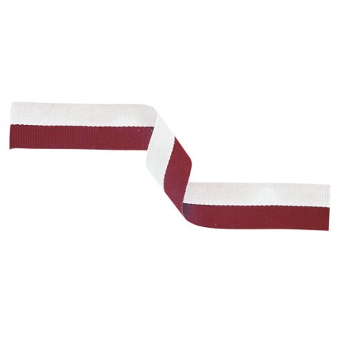 Medal Ribbon Maroon & White 395x22mm MR29