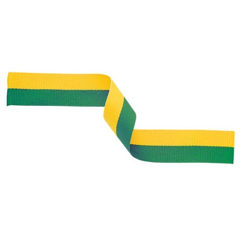 Medal Ribbon Green & Yellow 395x22mm MR37
