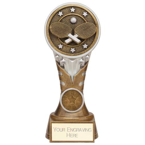 Ikon Tower Table Tennis Award Antique Silver & Gold 175mm PA24086C