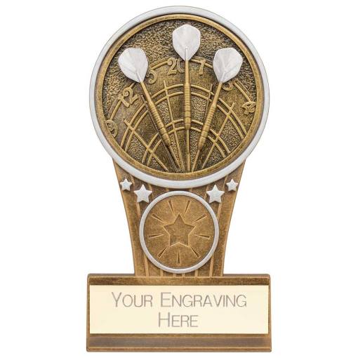 Ikon Tower Darts Award Antique Silver & Gold 125mm PA24160A