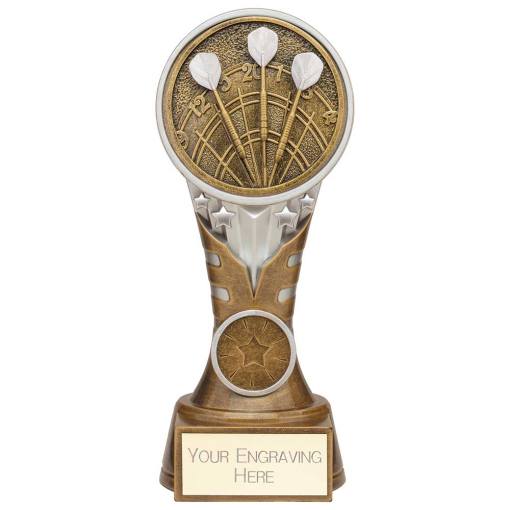 Ikon Tower Darts Award Antique Silver & Gold 175mm PA24160C