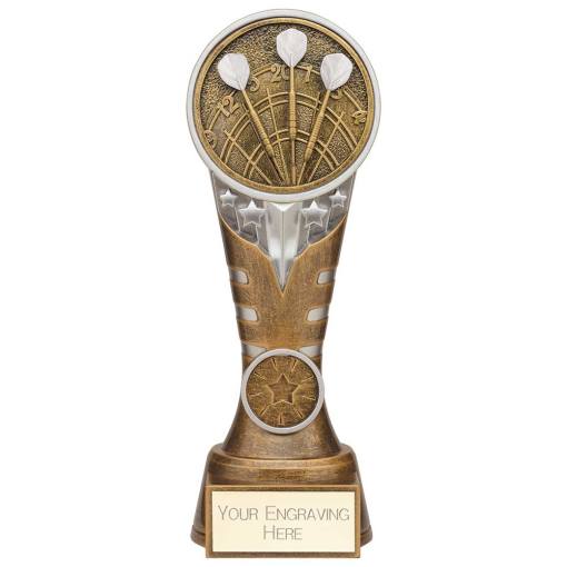 Ikon Tower Darts Award Antique Silver & Gold 200mm PA24160D