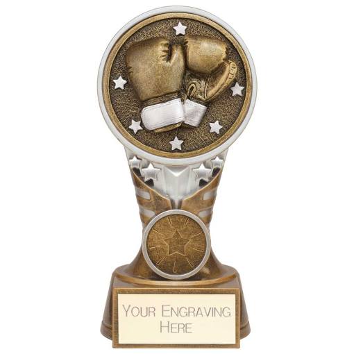 Ikon Tower Boxing Award Antique Silver & Gold 150mm PA24227B