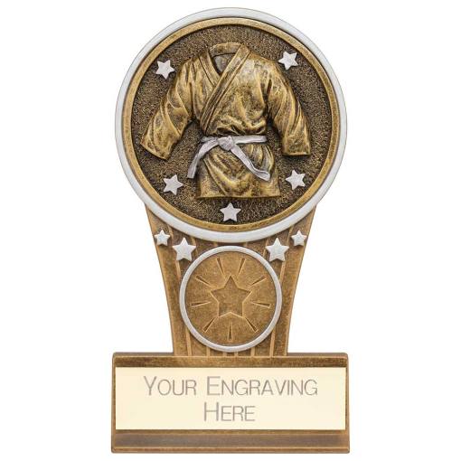 Ikon Tower Martial Arts Award Antique Silver & Gold 125mm PA24232A