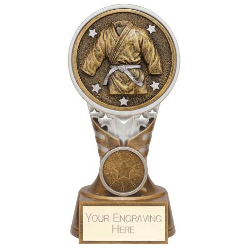 Ikon Tower Martial Arts Award Antique Silver & Gold 150mm PA24232B