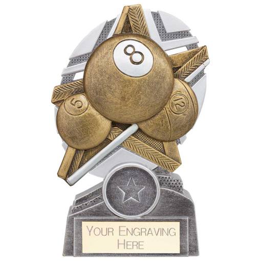 The Stars Pool Plaque Award Silver & Gold 130mm PA24244A
