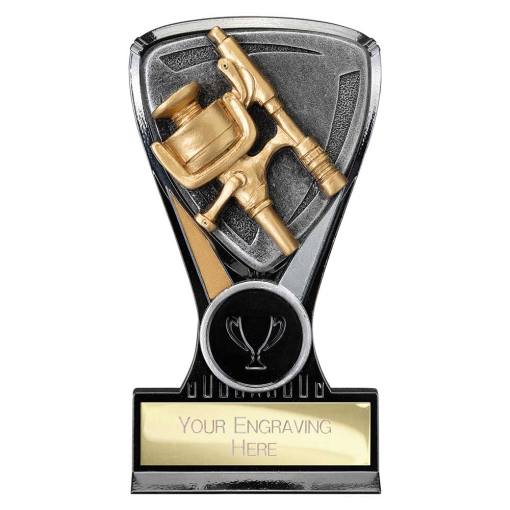 Wolverine Plaque Angling Carbon Black & Fusion Gold 130mm PA25017A