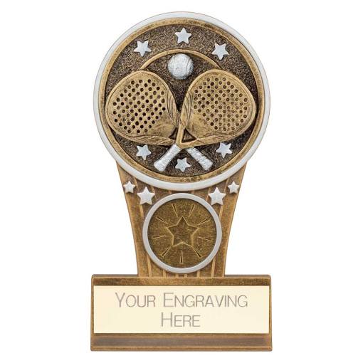 Ikon Tower Padel Plaque Award Antique Silver & Gold 110mm PA25227A