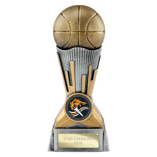 Digital Basketball Award Antique Silver & Gold 150mm PA26037B