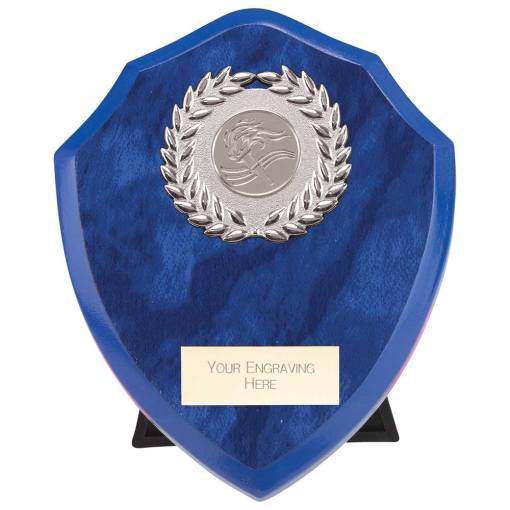 Reward Wreath Shield Azure Blue 150mm PL24569C