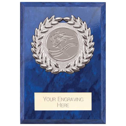 Reward Wreath Plaque Azure Blue 80x60mm PL24579A