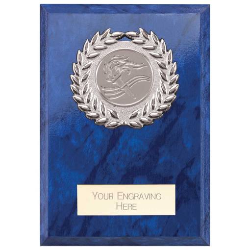 Reward Wreath Plaque Azure Blue 100x75mm PL24579B