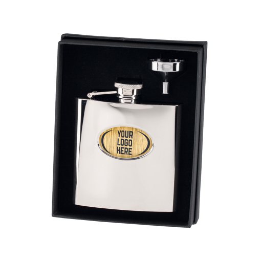 Pioneer Polished Steel Hip Flask 110mm PP22144A