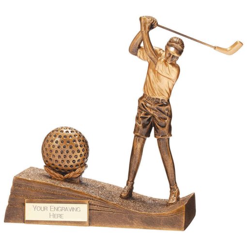 Horizon Golf Female Resin Figure Gold 195mm RF22199A