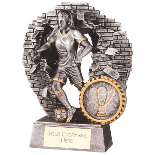 Blast Out Female Football Resin Award 110mm RF23090AA