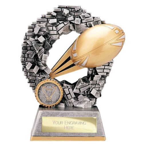 Blast Out Rugby Award Antique Silver & Gold 155mm RF25094C