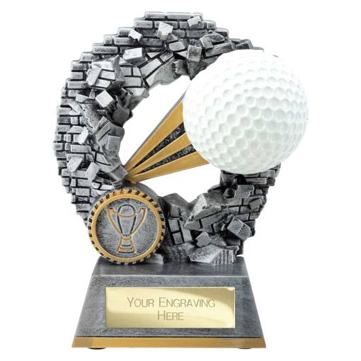 Blast Out Golf Ball Resin Award Antique Silver 140mm RF25193B