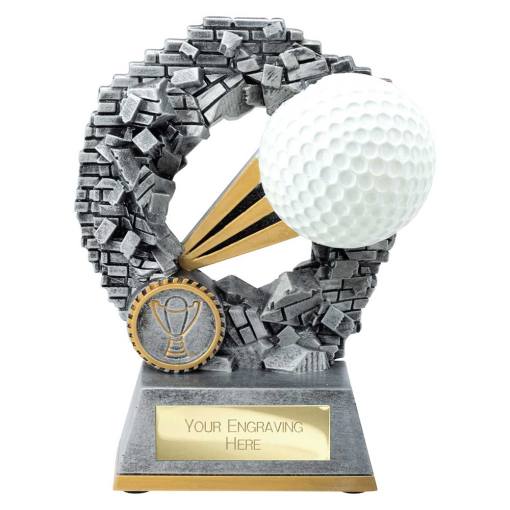 Blast Out Golf Ball Resin Award Antique Silver 155mm RF25193C