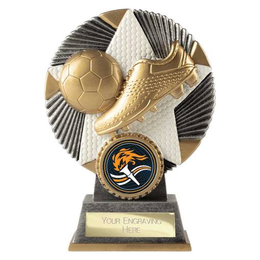 Pulse Star Football Award Antique Silver & Gold 120mm RF26017A