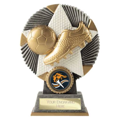 Pulse Star Football Award Antique Silver & Gold 135mm RF26017B