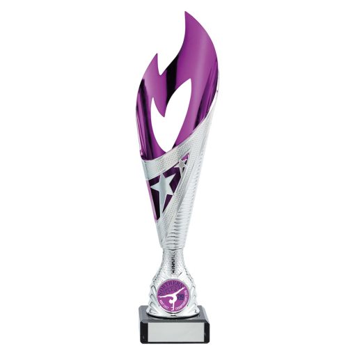 Inferno Plastic Laser Cut Cup Silver & Purple 265mm TR19588A