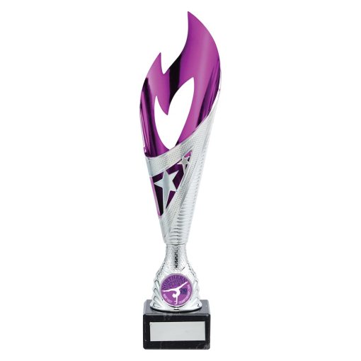 Inferno Plastic Laser Cut Cup Silver & Purple 275mm TR19588B