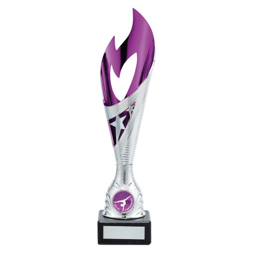 Inferno Plastic Laser Cut Cup Silver & Purple 285mm TR19588C