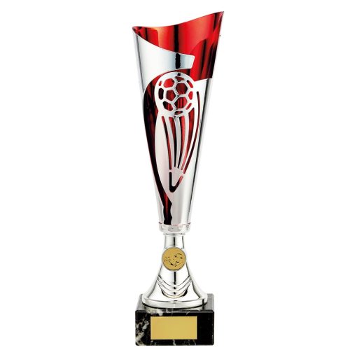 Champions Football Cup Silver & Red 360mm TR19610C